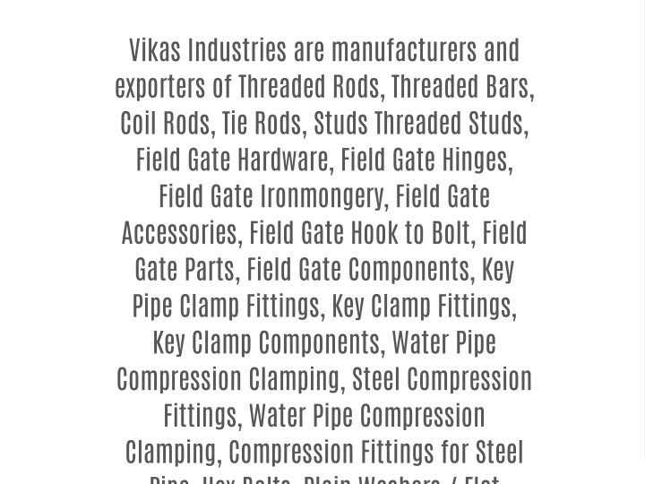 vikas industries are manufacturers and exporters