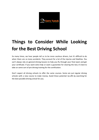 things to consider while looking for the best
