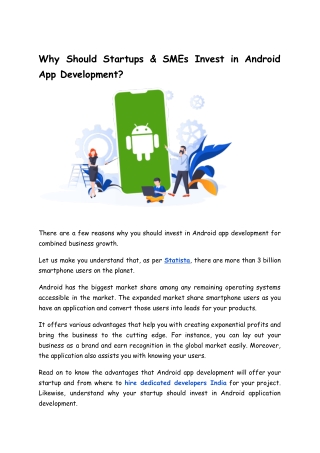 Why Should Startups & SMEs Invest in Android App Development