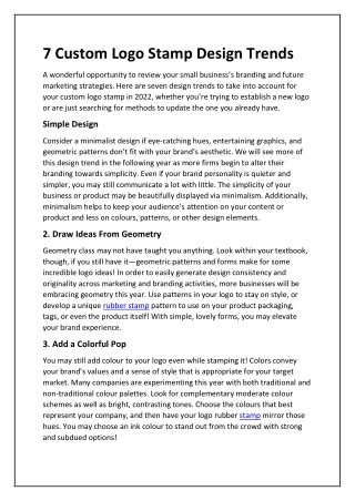 7 custom logo stamp design trends