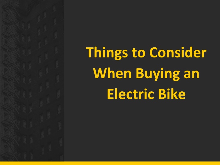 what to look for when buying electric bike