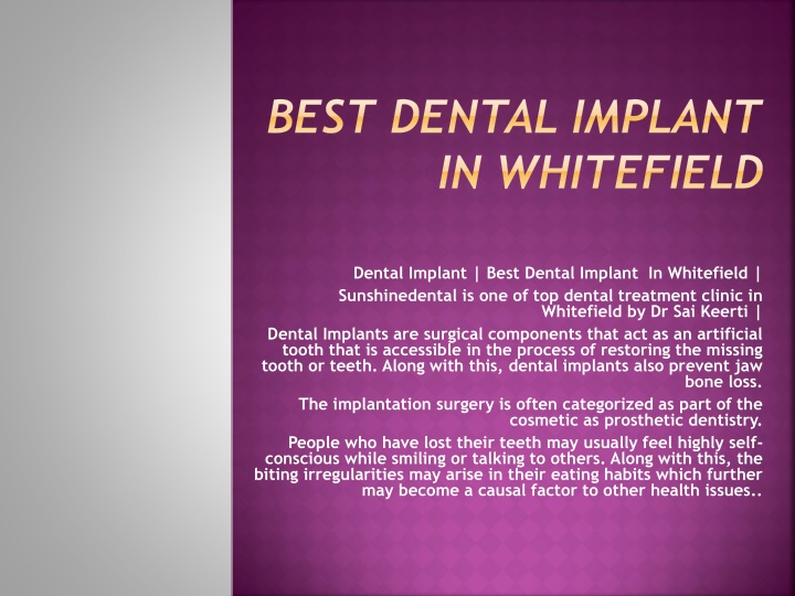 best dental implant in whitefield