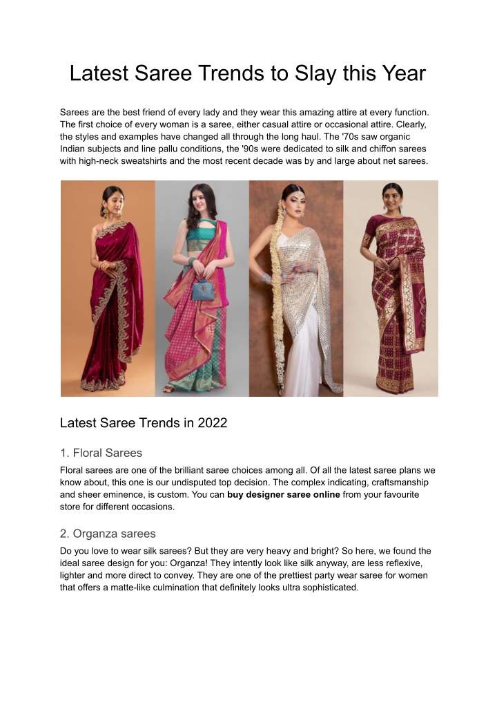 New Stylish Saree Plain with Contrast Blouse | Contrast Blouse Saree