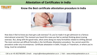 attestation of certificates in india