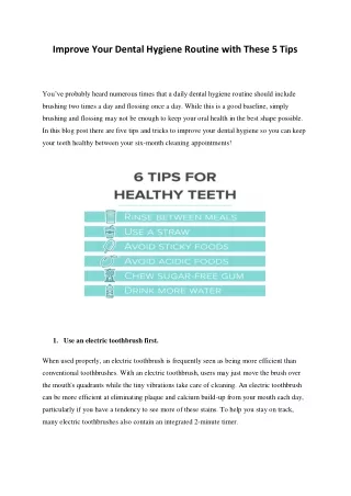 Improve Your Dental Hygiene Routine with These 5 Tips