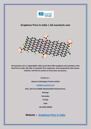 graphene price in india ad nanotech com