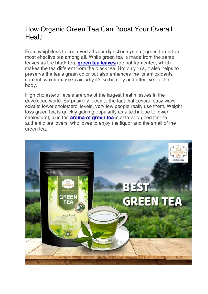 how organic green tea can boost your overall