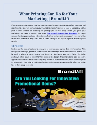 What Printing Can Do for Your Marketing | BrandLift