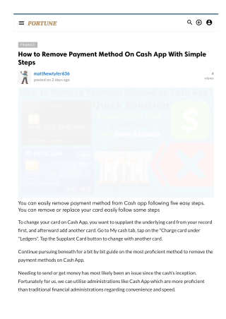 Remove payment method on Cash app