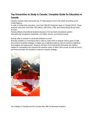 Top Universities to Study in Canada _ Complete Guide for Education in Canada
