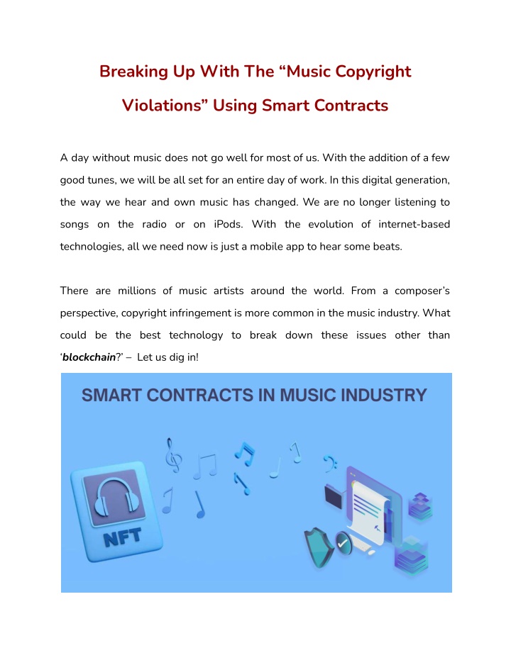 PPT - Breaking Up With The “Music Copyright Violations” Using Smart ...