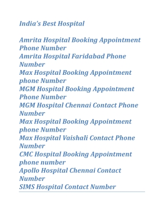 Best Hospital in India