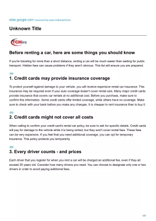 Before renting a car, here are some things you should know