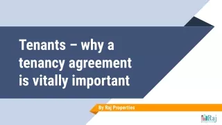 Tenants – why a tenancy agreement is vitally important