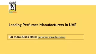 Leading Perfumes Manufacturers In UAE