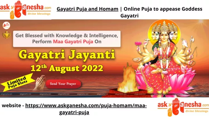 gayatri puja and homam online puja to appease