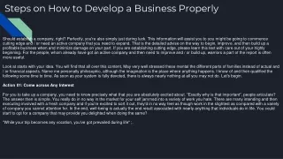 steps on how to develop a business properly
