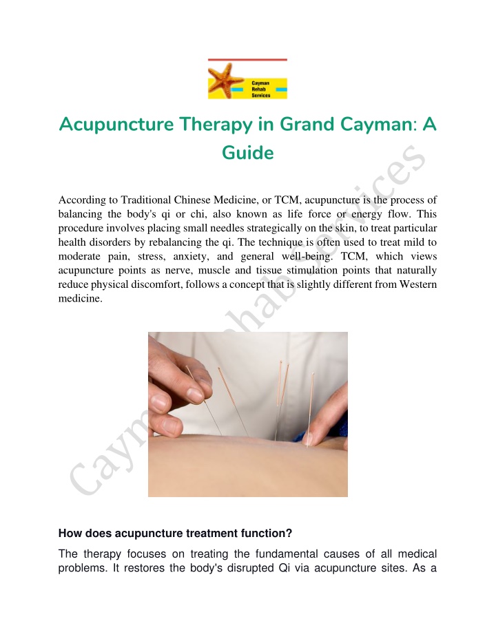 acupuncture therapy in grand cayman a guide