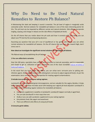 why do need to be used natural remedies
