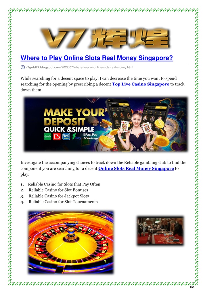 where to play online slots real money singapore