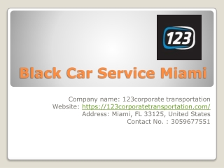 Black Car Service Miami