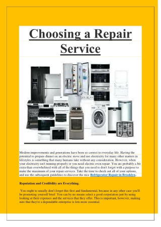 Choosing a Repair Service