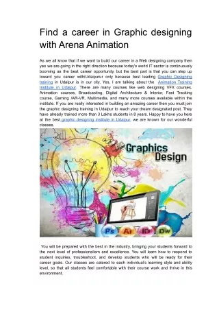 Find a career in Graphic designing with Arena Animation (2)