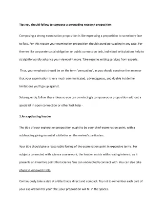 tips you should follow to compose a persuading