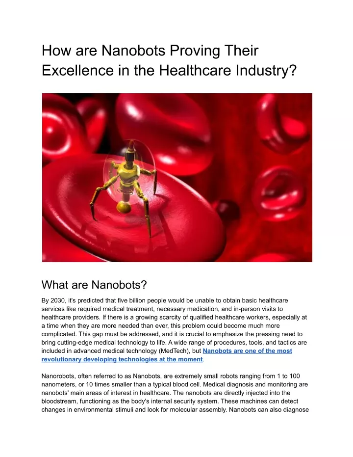 how are nanobots proving their excellence