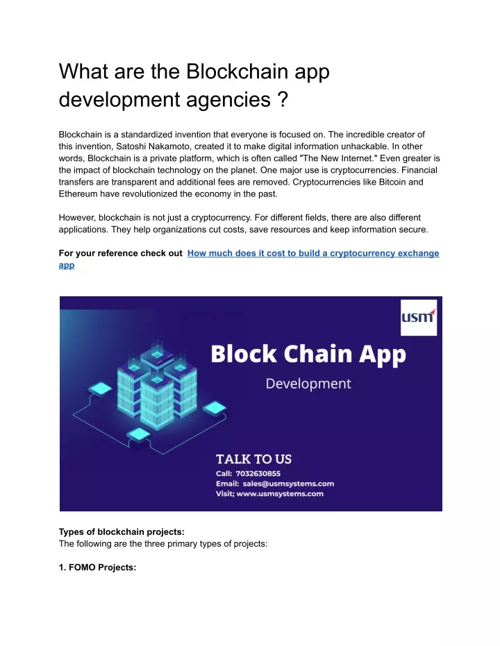 what are the blockchain app development agencies