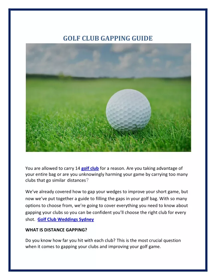 golf club gapping guide