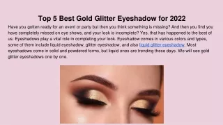 Top 5 Best Gold Glitter Eyeshadow for 2022