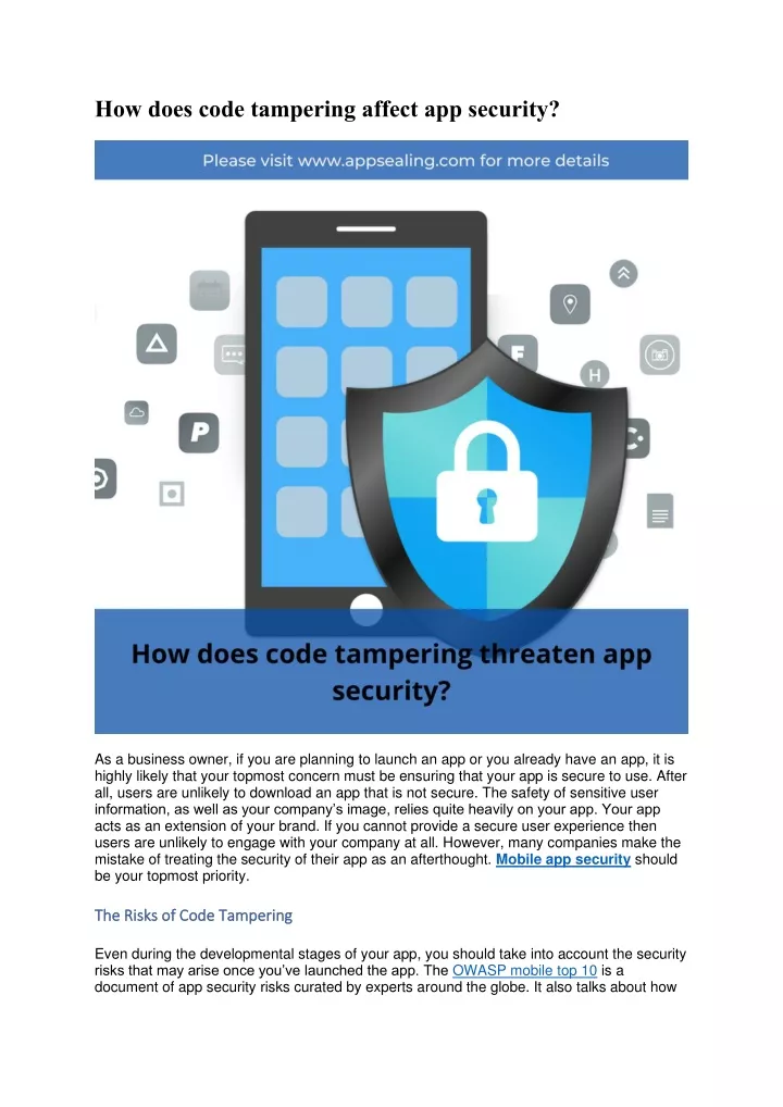 PPT How does code tampering affect app security PowerPoint
