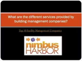 What are the different services provided by building management companies?