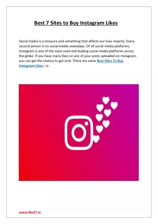 Best 7 Sites to Buy Instagram Likes