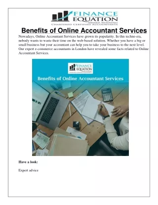 Benefits of Online Accountant Services