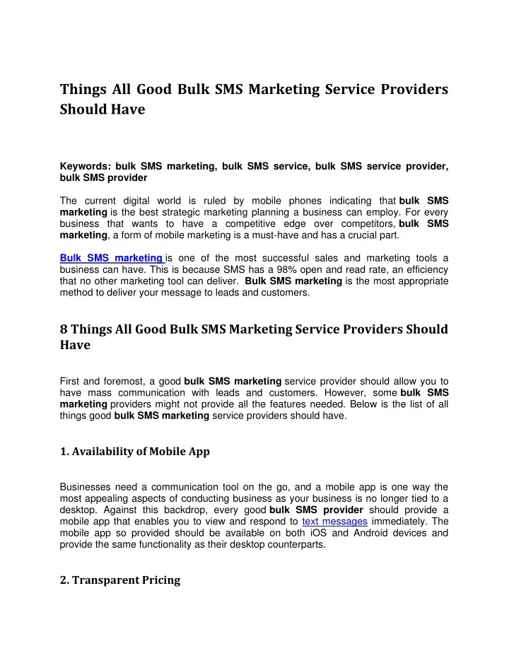 things all good bulk sms marketing service