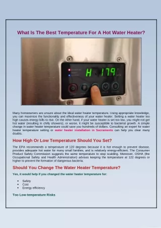 Which Temperature is Ideal for a Water Heater?