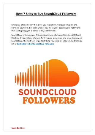 Best 7 Sites to Buy SoundCloud Followers
