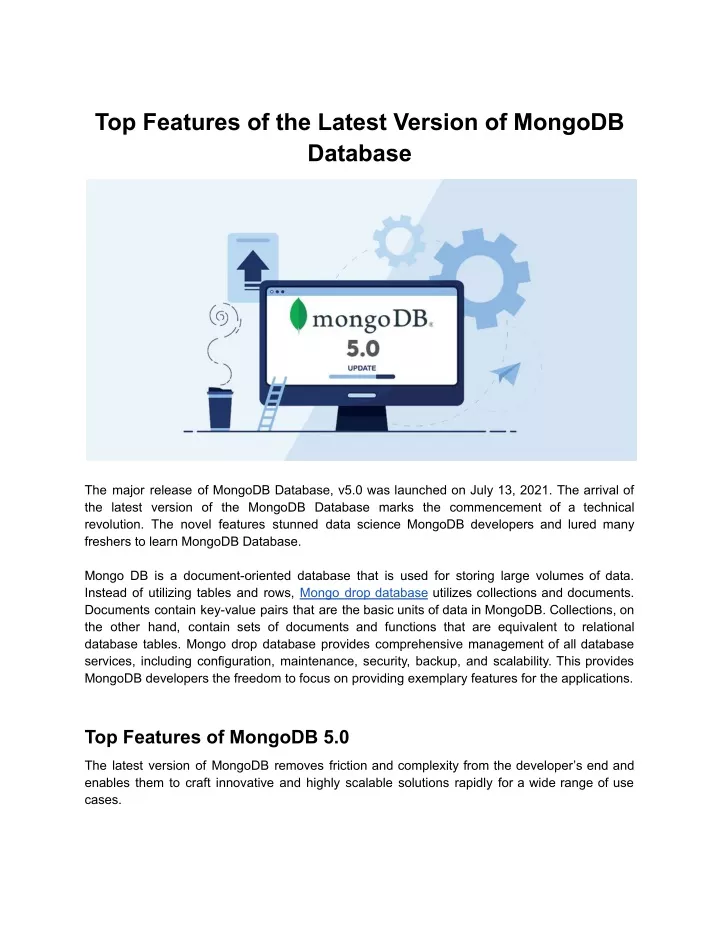 top features of the latest version of mongodb