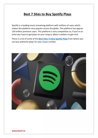 Best 7 Sites to Buy Spotify Plays