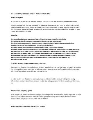 the easiest way to extract amazon product data