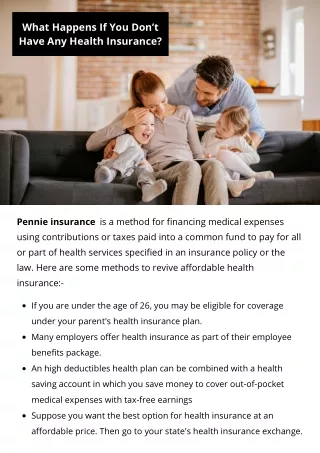 What Happens If You Don’t Have Any Health Insurance