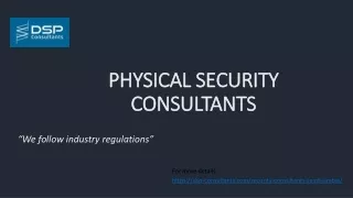Physical Security Consultants in KSA