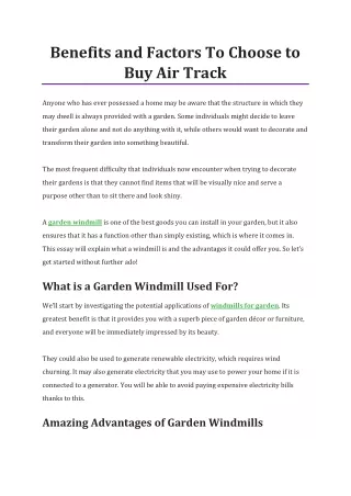 Benefits and Factors To Choose to Buy Air Track