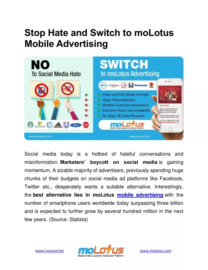 stop hate and switch to molotus mobile advertising