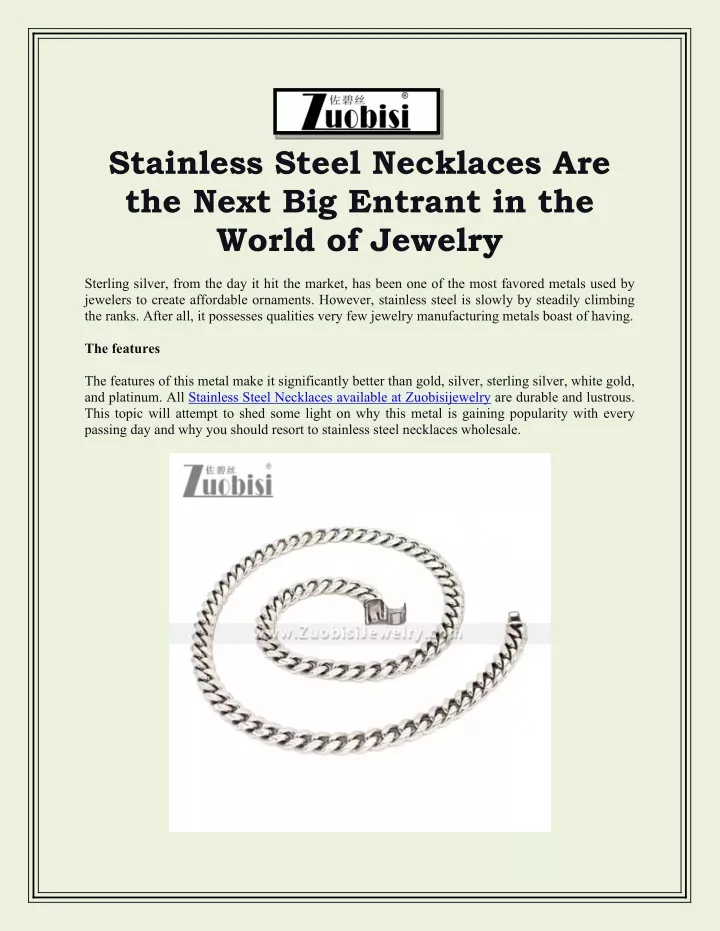stainless steel necklaces are the next