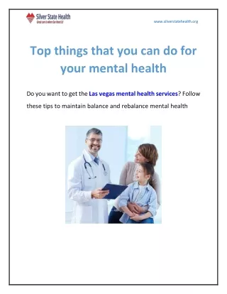 Top things that you can do for your mental health