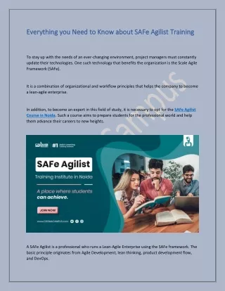 everything you need to know about safe agilist