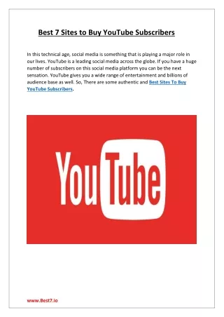 Best 7 Sites to Buy YouTube Subscribers